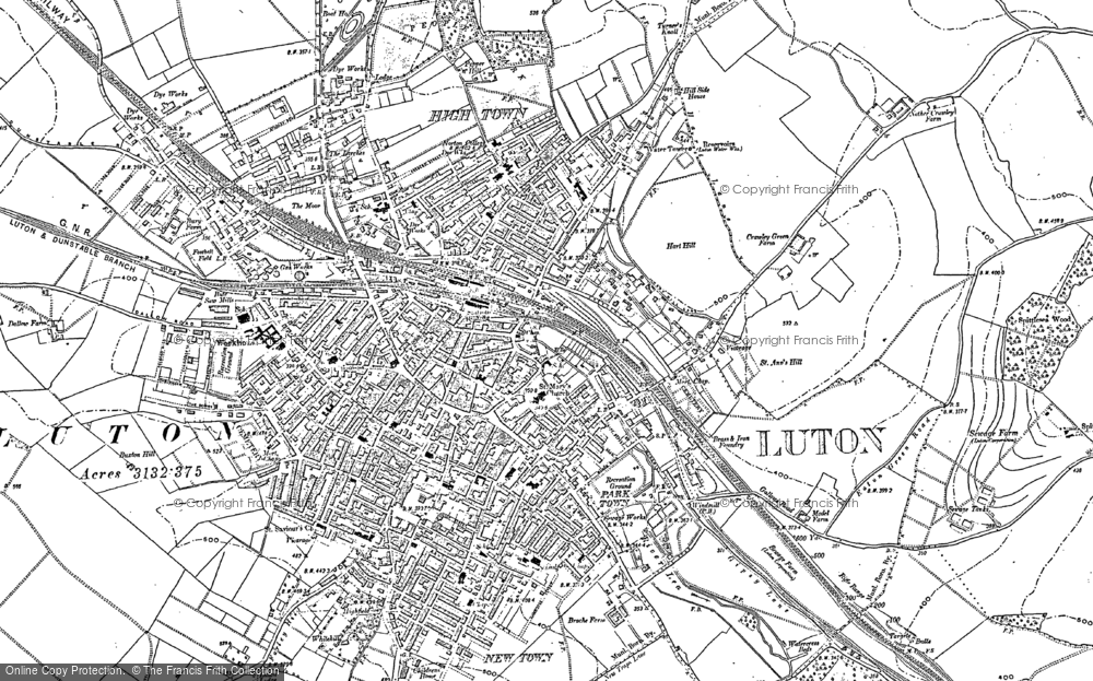 Old Map of Luton, 1879 - 1900 in 1879