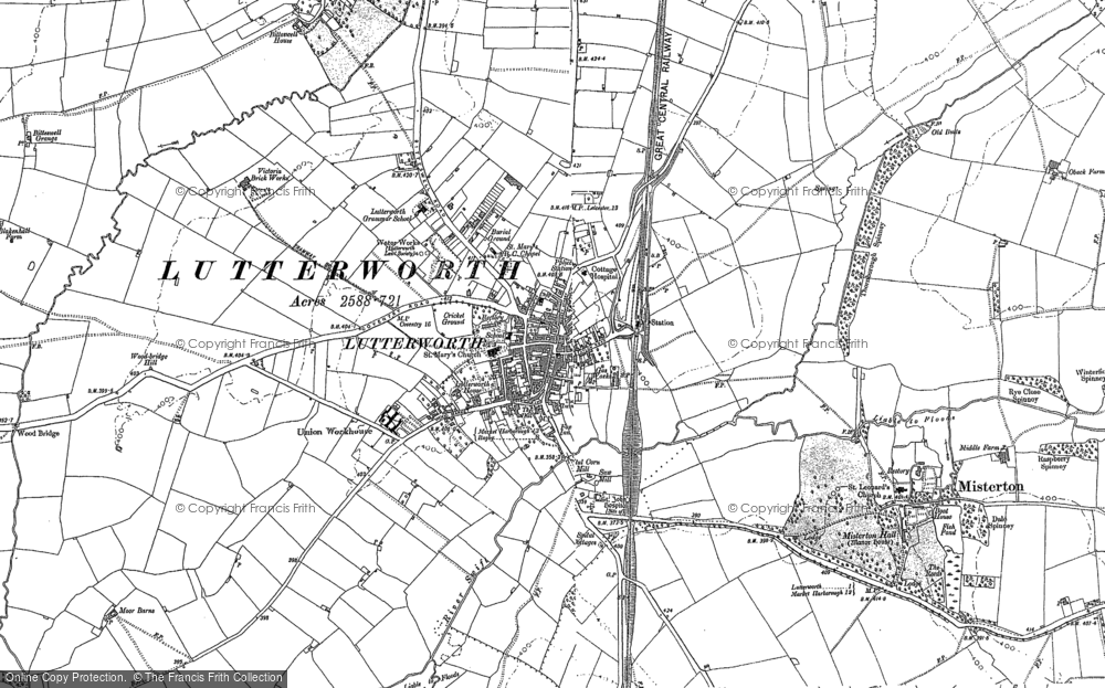 Old Map of Lutterworth, 1885 - 1901 in 1885