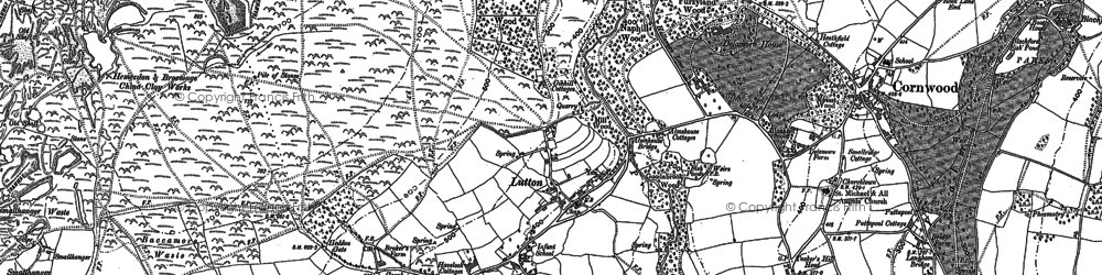 Old map of Lutton in 1886