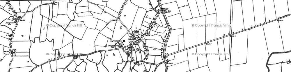 Old map of Lutton in 1887
