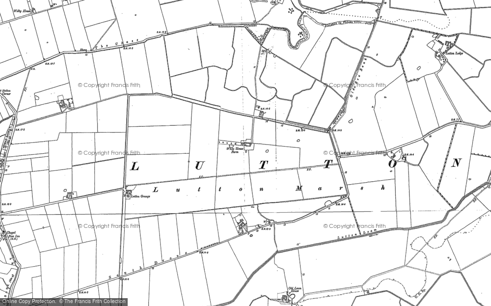 Old Map of Lutton Marsh, 1887 in 1887