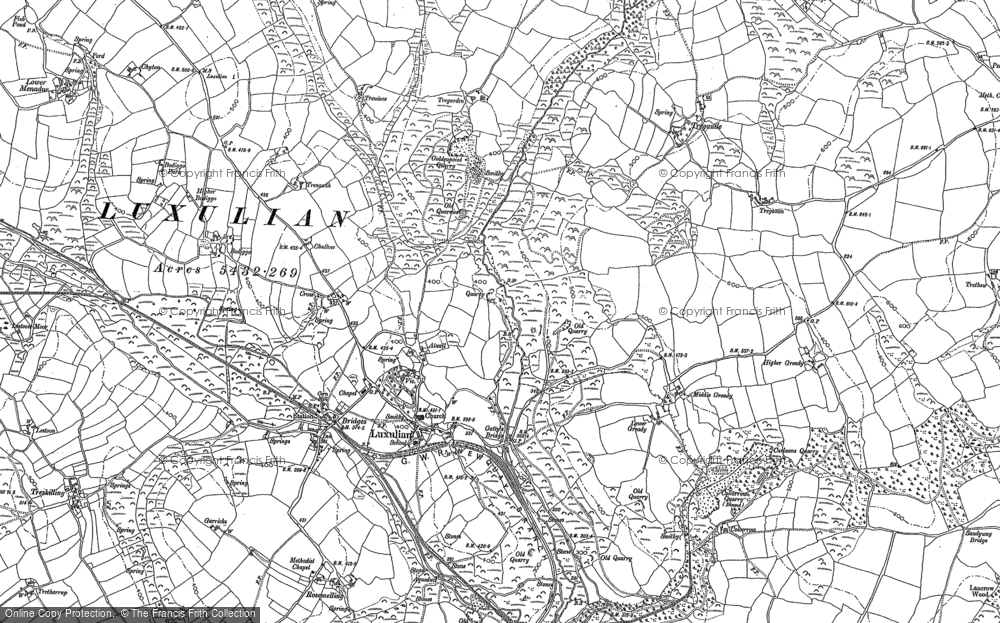 Old Map of Luxulyan, 1881 in 1881