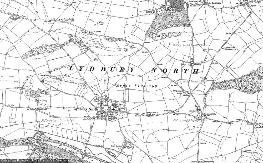 Old Map of Lydbury North, 1883 in 1883