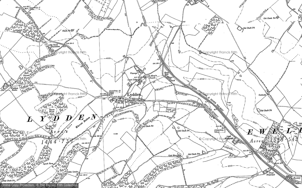 Old Map of Historic Map covering Stonehall in 1896
