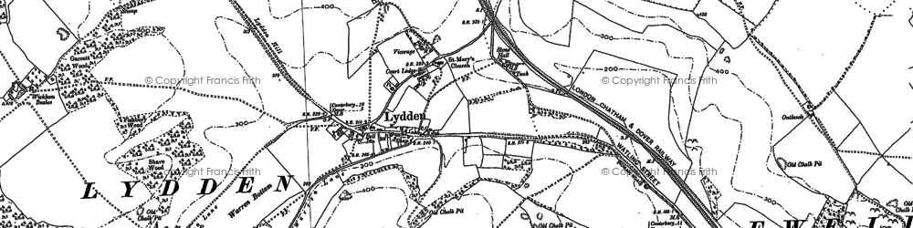 Old map of Wickham Bushes in 1896