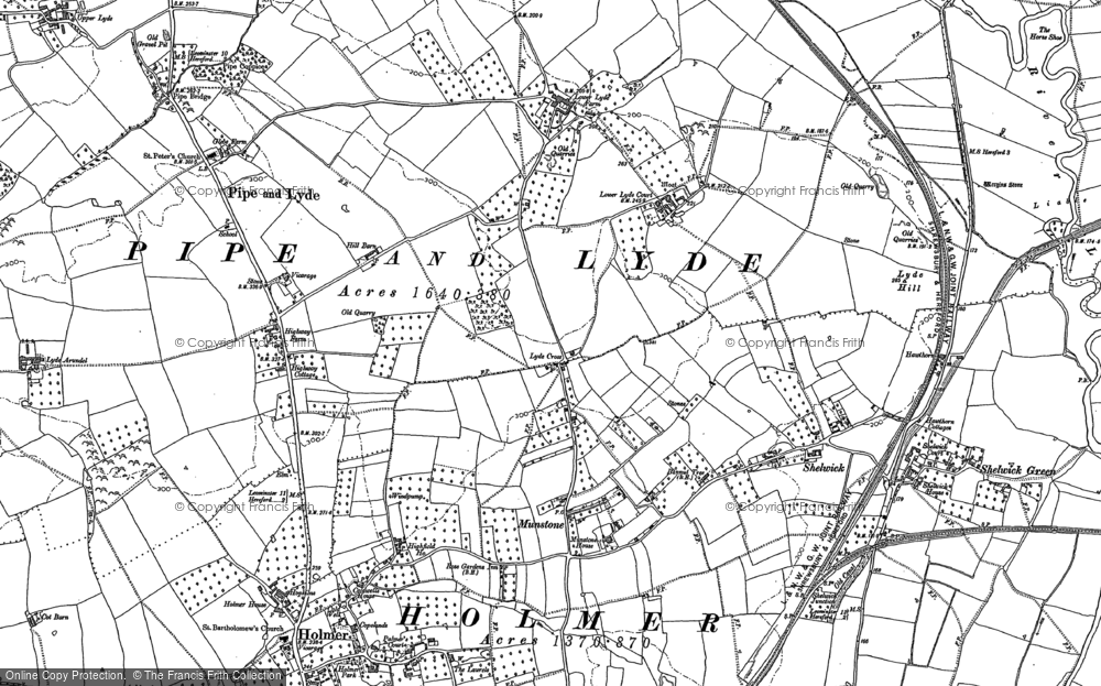 Old Map of Lyde Cross, 1886 in 1886