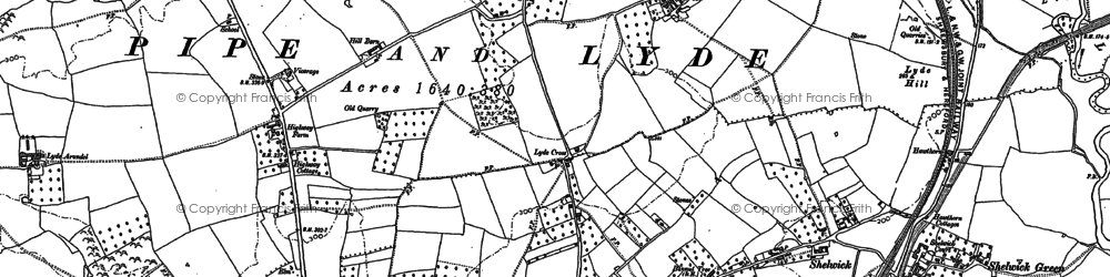 Old map of Lyde Cross in 1886