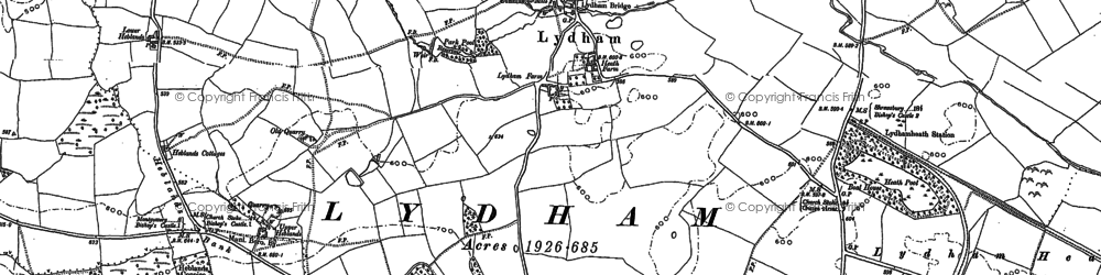 Old map of Lydham in 1882