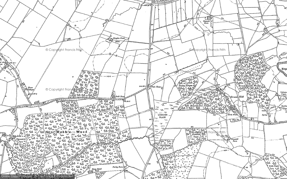 Old Map of Lydiard Plain, 1898 - 1899 in 1898