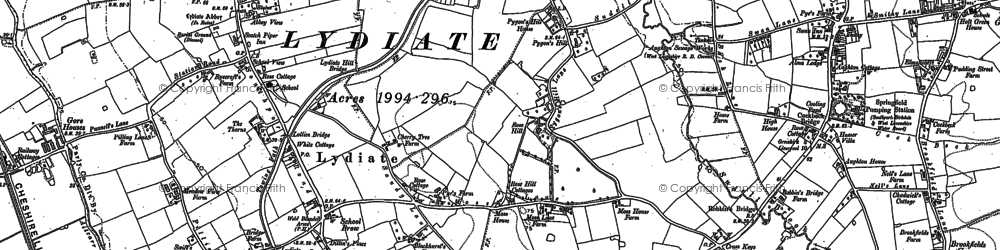 Old map of Lydiate in 1892