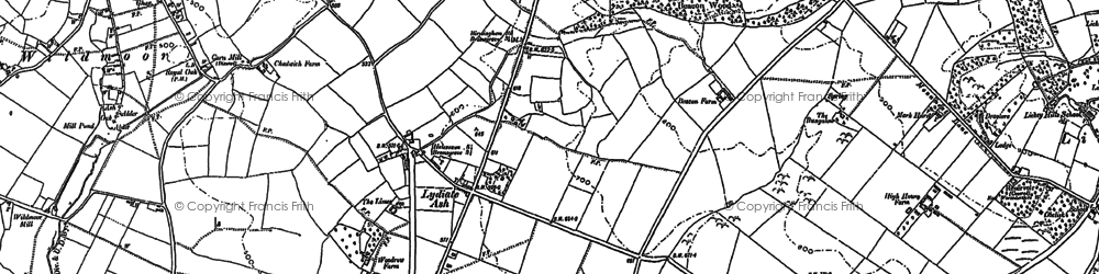 Old map of Lydiate Ash in 1882