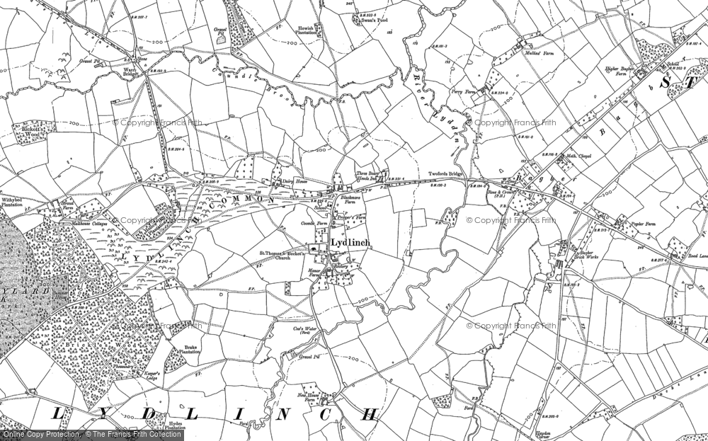 Old Map of Lydlinch, 1886 in 1886