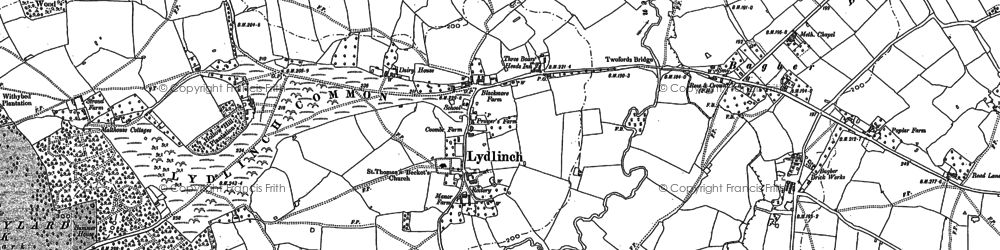 Old map of Lydlinch in 1886