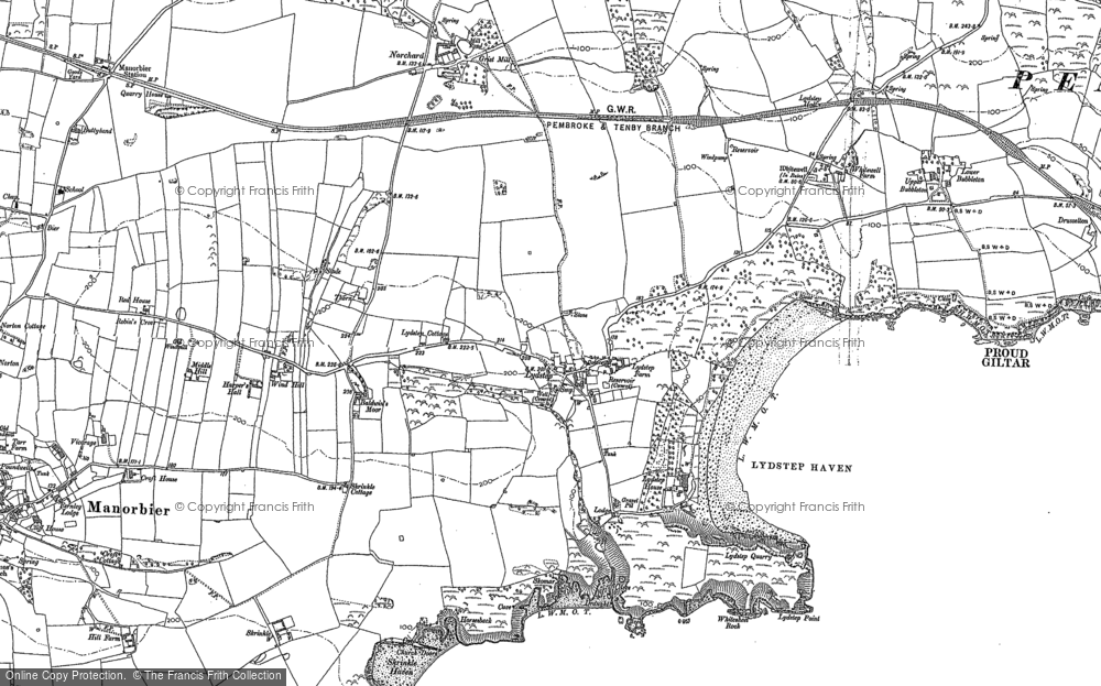 Old Map of Lydstep, 1906 in 1906