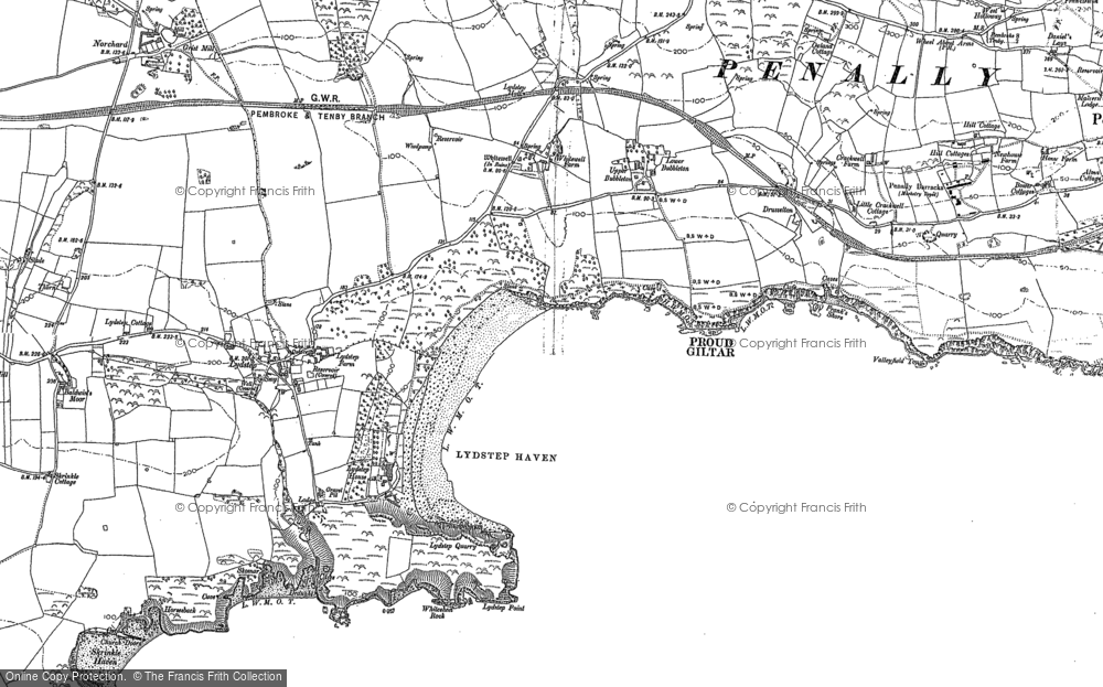 Old Map of Lydstep Haven, 1906 in 1906