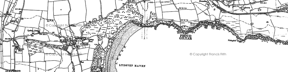 Old map of Lydstep Haven in 1906