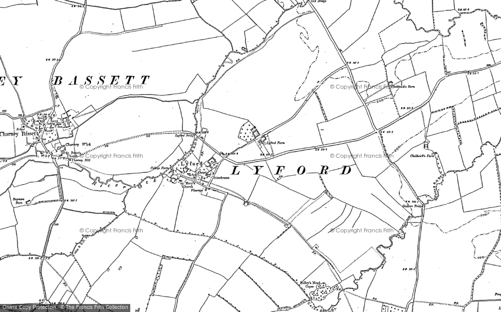 Old Map of Historic Map covering Botney Meadows in 1898