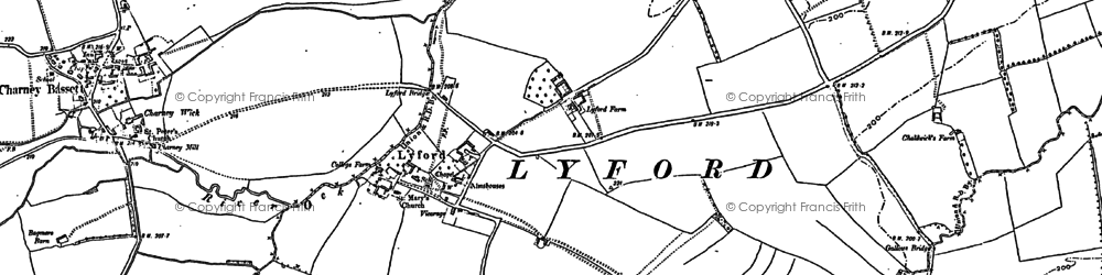 Old map of Botney Meadows in 1898