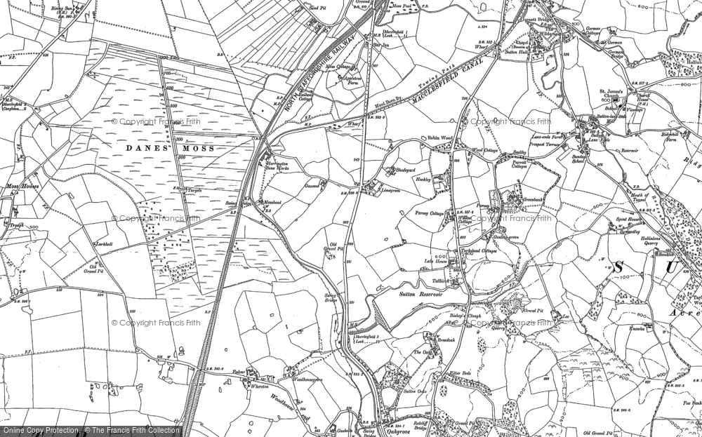 Old Map of Lyme Green, 1897 - 1907 in 1897