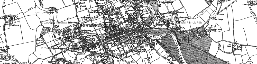 Old map of Buckland Rings in 1895