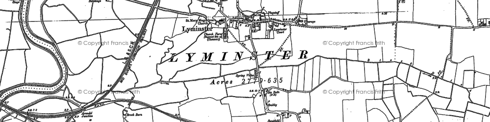 Old map of Lyminster in 1875