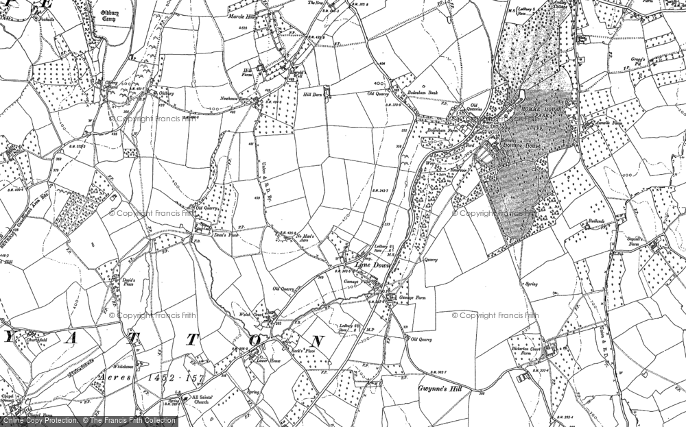 Old Map of Lyne Down, 1903 in 1903