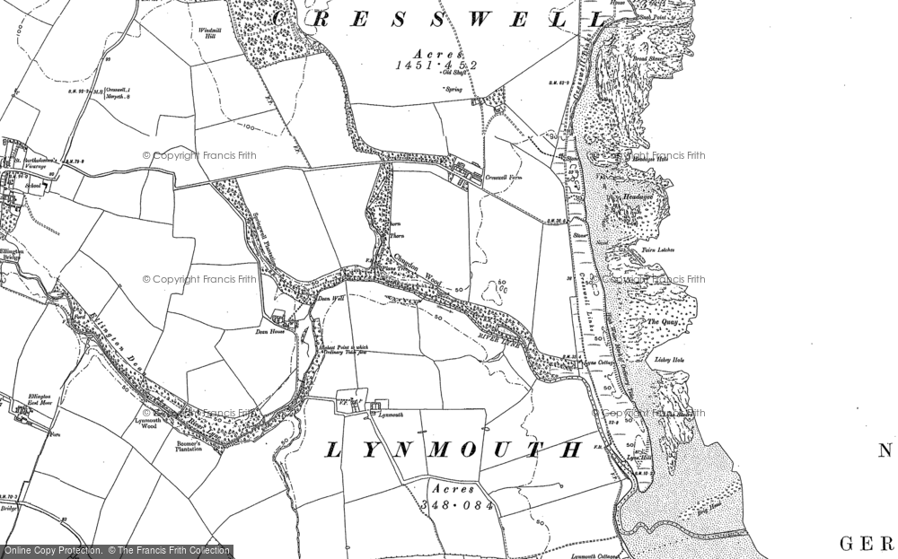 Old Map of Lynemouth, 1896 in 1896