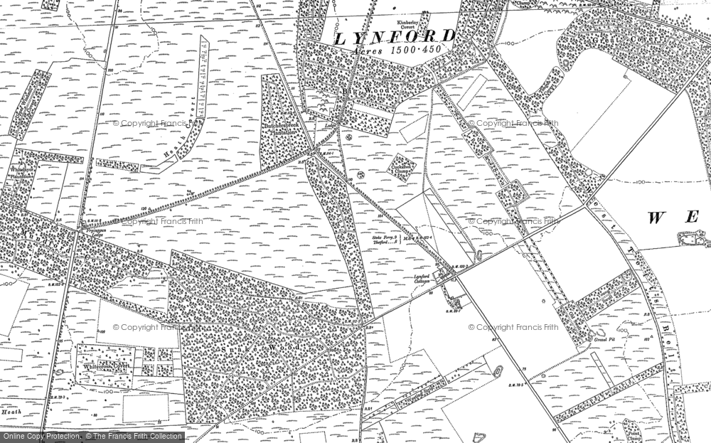 Old Map of Historic Map covering West Tofts Heath in 1883