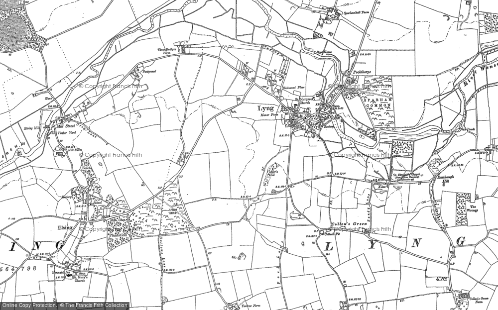 Old Map of Lyng, 1882 in 1882