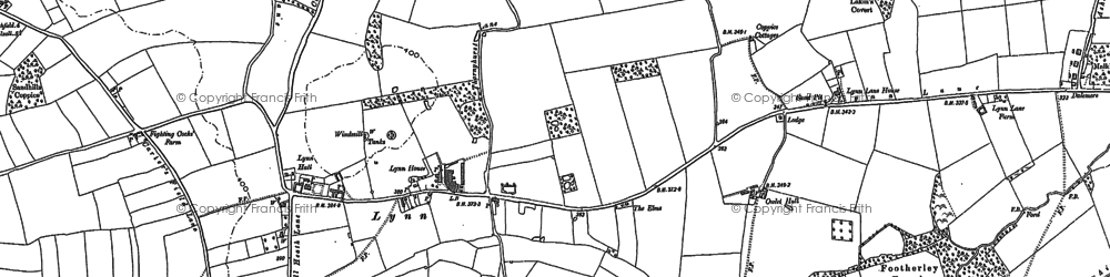 Old map of Lower Stonnall in 1883