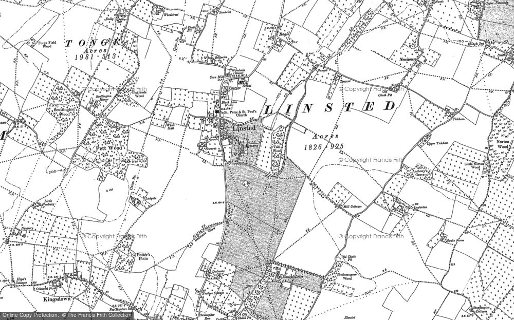 Old Map of Lynsted, 1896 in 1896