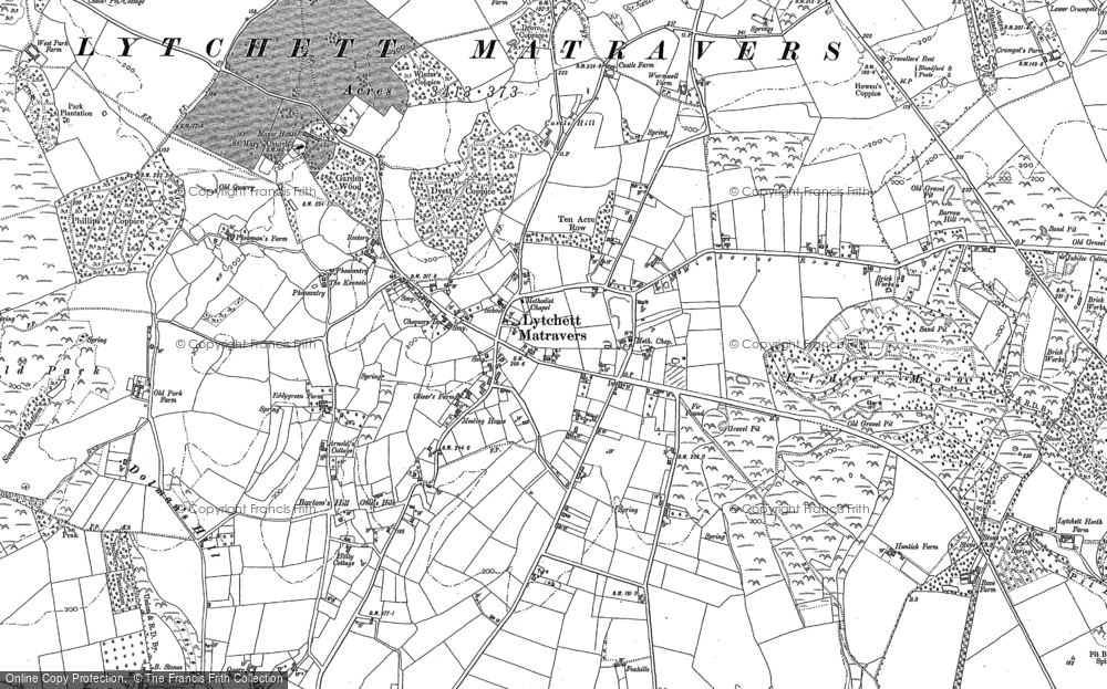 Old Map of Historic Map covering Bartom's Hill in 1887