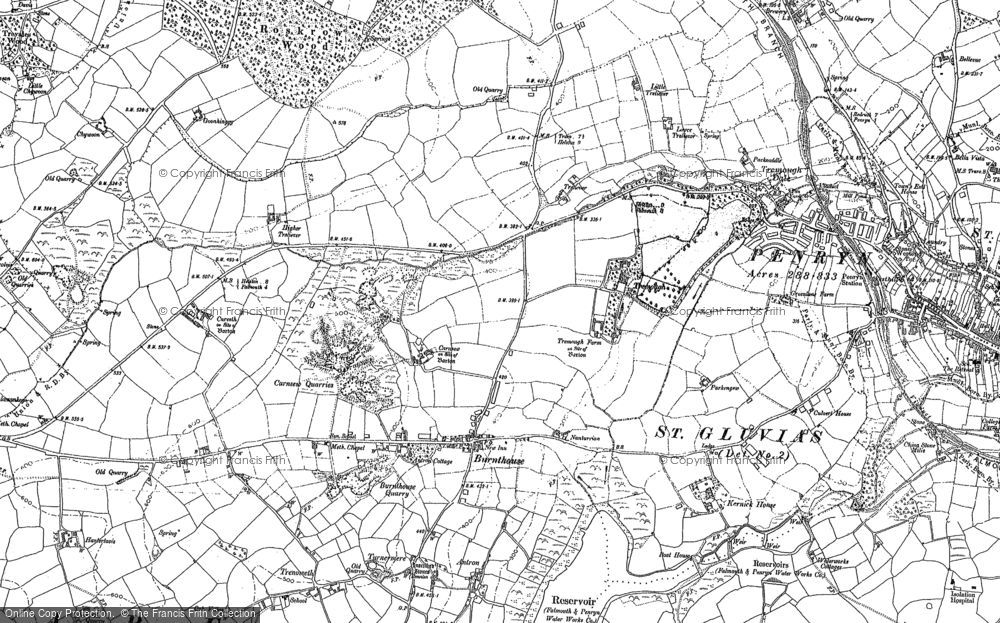 Old Map of Mabe Burnthouse, 1906 in 1906