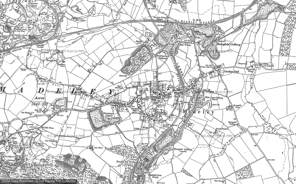 Old Map of Madeley, 1882 in 1882