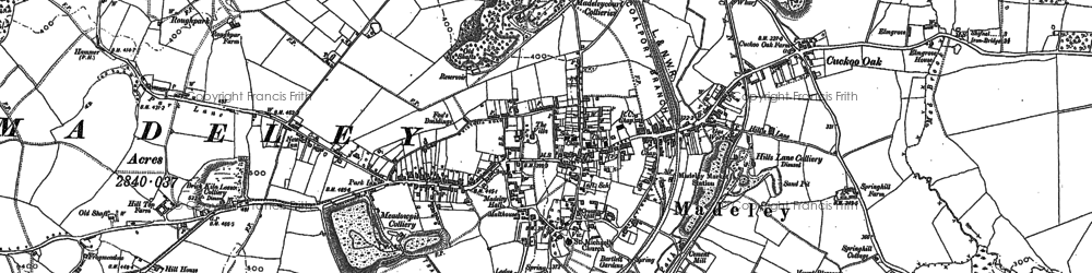 Old map of Madeley in 1882