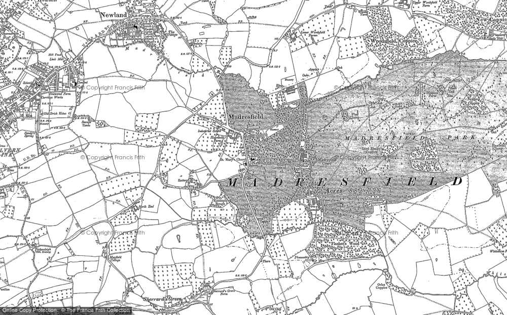 Old Map of Madresfield, 1884 - 1885 in 1884