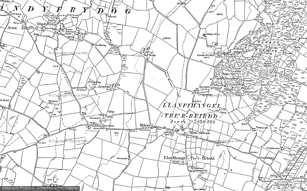 Old Map of Historic Map covering Bodafon-y-glyn in 1887