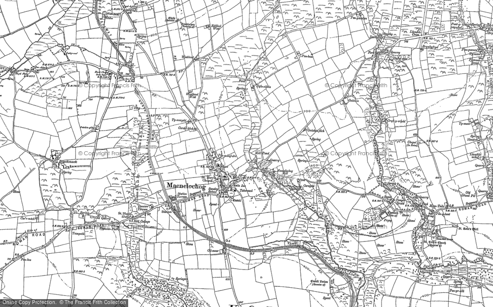 Old Map of Historic Map covering Blaenllwydarth in 1887