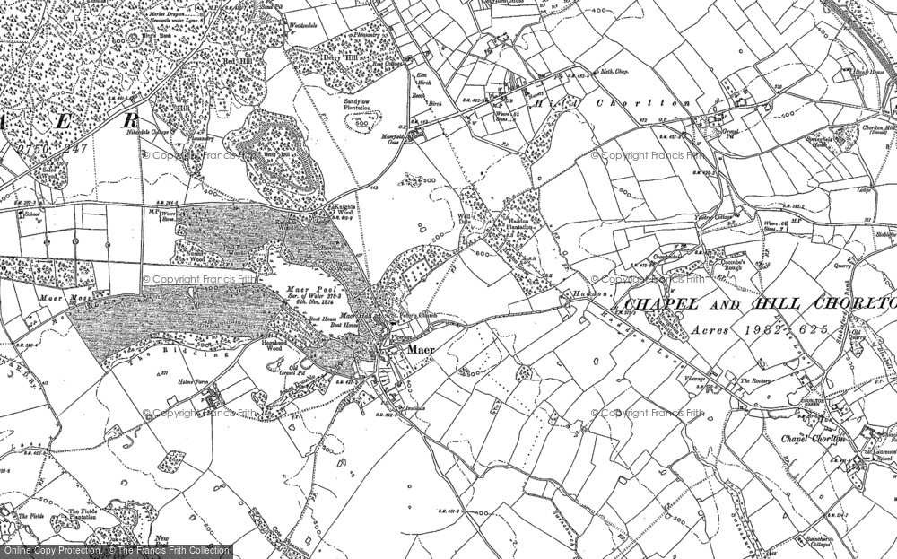 Old Map of Historic Map covering Berth Hill in 1879