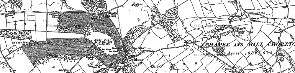Old map of Maer in 1879