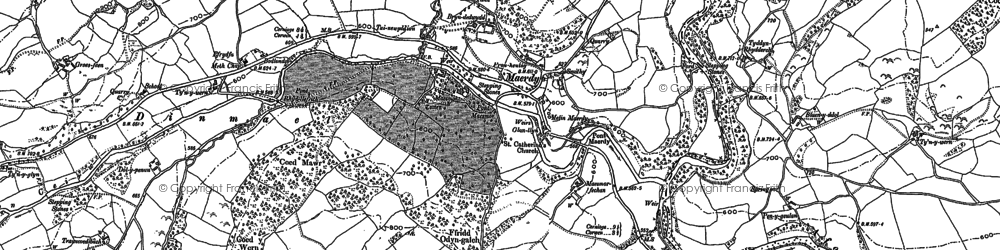 Old map of Dinmael in 1886