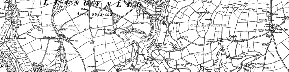 Old map of Maes llyn in 1887