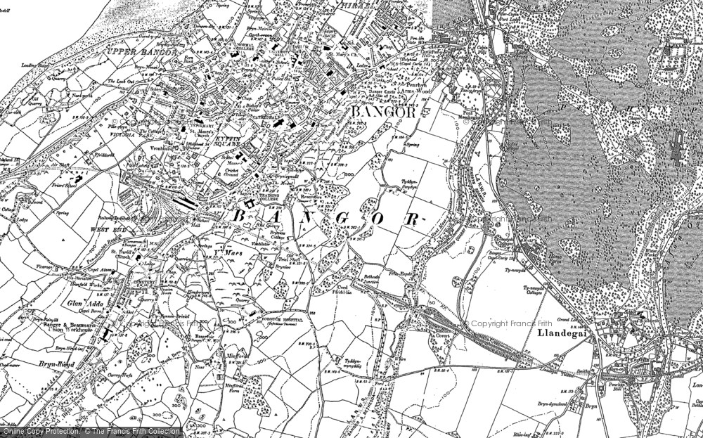Old Map of Historic Map covering Hirael in 1899