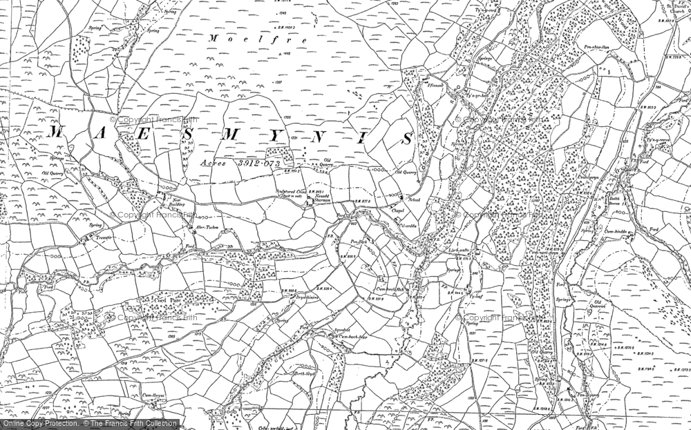 Old Map of Maesmynis, 1880 - 1903 in 1880