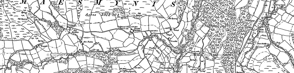 Old map of Maesmynis in 1880