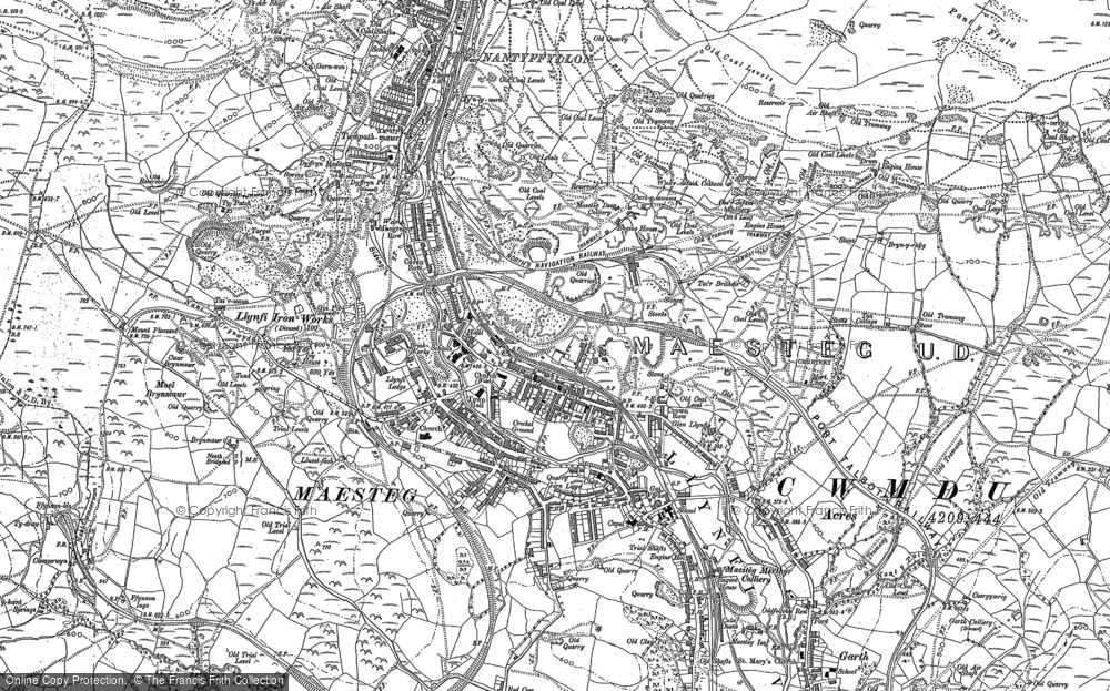 Old Map of Historic Map covering Blaen-cwmcerwyn in 1875