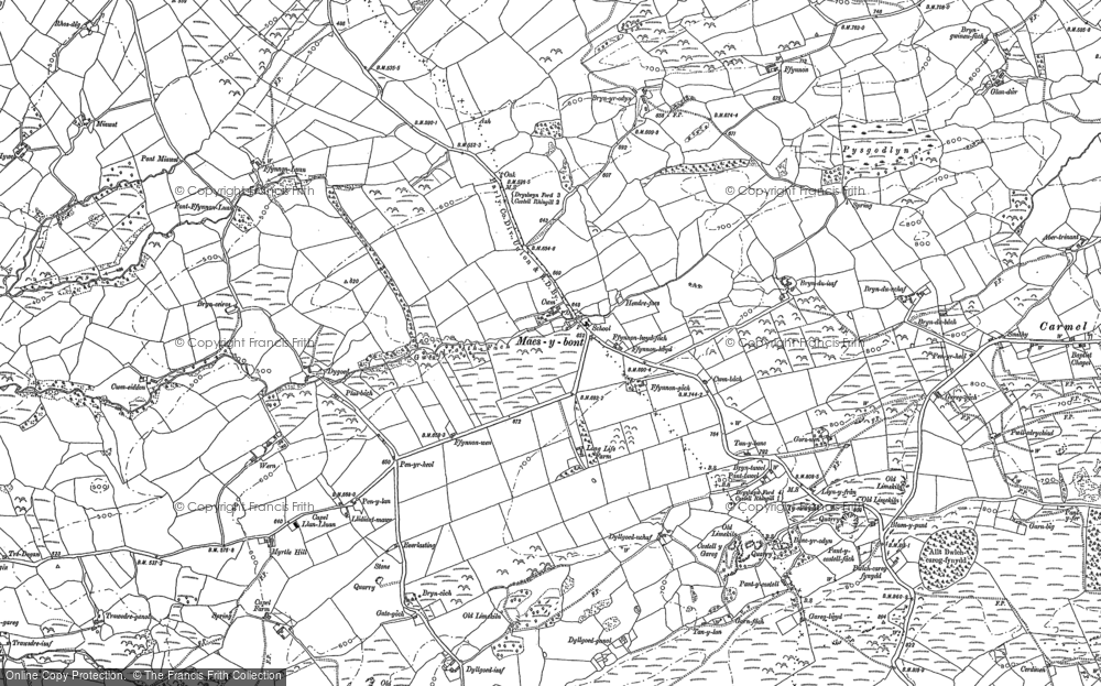Old Map of Historic Map covering Penrhiwgoch in 1886