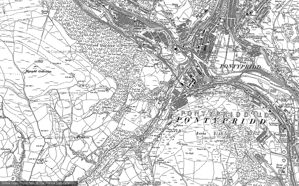 Old Map of Maesycoed, 1898 in 1898