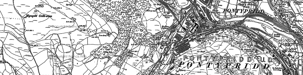 Old map of Maesycoed in 1898