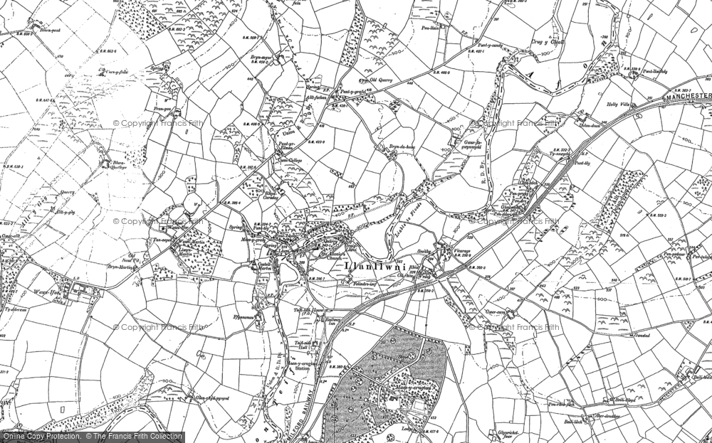 Old Map of Historic Map covering Blaenborthyn in 1887